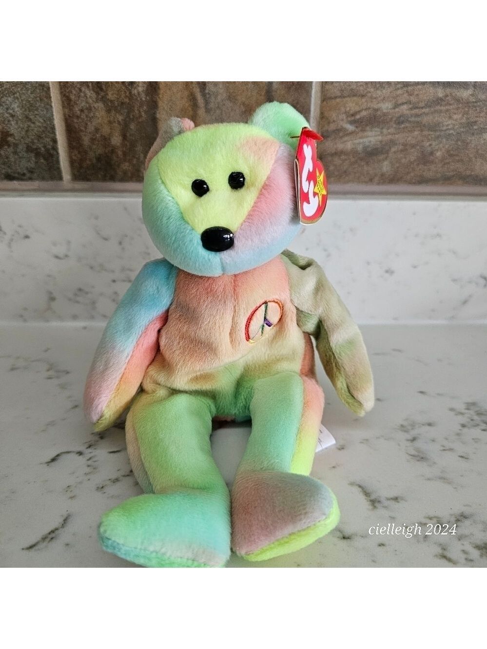 Peace The Bear TY Beanie Baby Vintage
